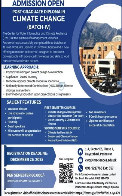 Admission notice for Frontier Institute Of Management Sciences Peshawar
